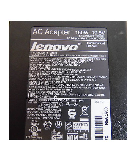 Lenovo AC Adapter Model AD8027 PN 54y8834 19.5v 6.7a