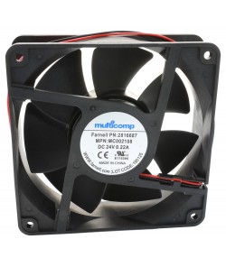 DC Axial Fan, 12 V, Square, 80 mm, 25 mm, Sleeve Bearing, 38.6 CFM